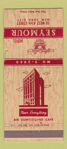 Matchbook Cover - Hotel Seymour New York City WORN 30 Strike