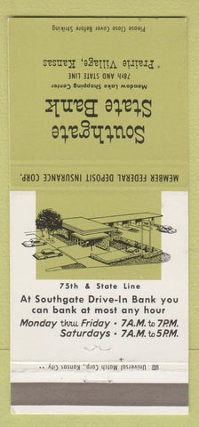 Matchbook Cover - Southgate State Bank Prairie Village KS 30 Strike