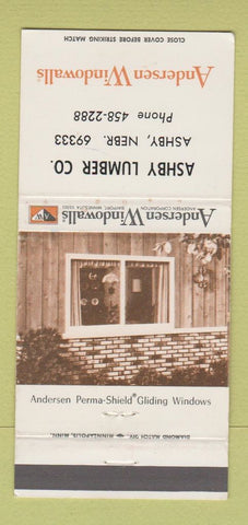 Matchbook Cover - Andersen Windows Ashby NE Lumber  30 Strike