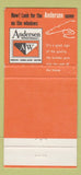 Matchbook Cover - Andersen Windows Ashby NE Lumber  30 Strike