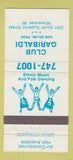 Matchbook Cover - Club Garibaldi Milwaukee WI 30 Strike