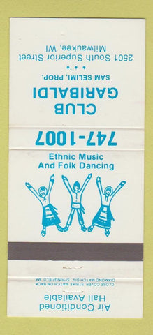 Matchbook Cover - Club Garibaldi Milwaukee WI 30 Strike