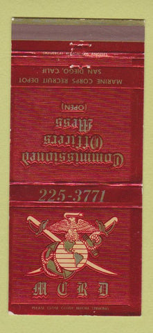 Matchbook Cover - Officers Mess Marine Corps Dept San Diego CA WEAR 30 Strike