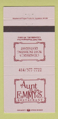 Matchbook Cover - Aunt Emmy's Restaurant Cedarburg WI 30 Strike