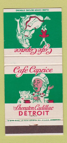 Matchbook Cover - Detroit MI Sheraton Cadillac Alice in Wonderland 30 Strike