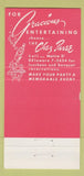 Matchbook Cover - Chez Paree Theater Restaurant Chicago IL 30 Strike