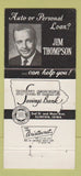 Matchbook Cover - Iowa State Savings Bank Clinton IA 30 Strike