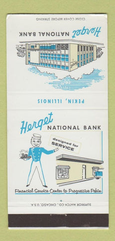 Matchbook Cover - Herget National Bank Pekin IL WEAR 30 Strike