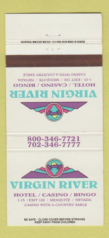 Matchbook Cover - Virgin River Hotel Casino Bingo Mesquite NV 30 Strike