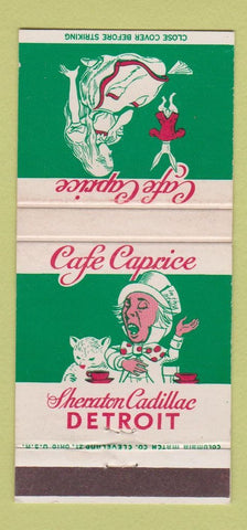 Matchbook Cover - Sheraton Cadillac Detroit MI Alice in Wonderland 30 Strike