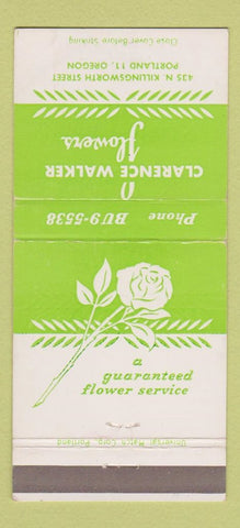 Matchbook Cover - Clarence Walker Flowers Portland OR 30 Strike