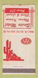 Matchbook Cover - Siesta Motel Ulysses KS low phone # WEAR SAMPLE 30 Strike