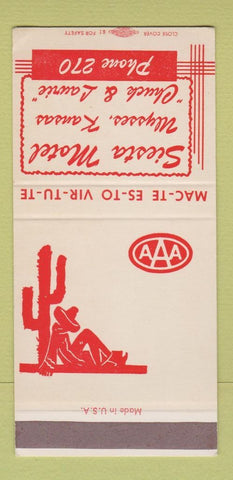Matchbook Cover - Siesta Motel Ulysses KS low phone # WEAR SAMPLE 30 Strike
