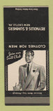 Matchbook Cover - Reynolds & Summers Men's Clothes New Castle PA WEAR 30 Strike