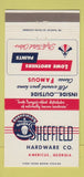 Matchbook Cover - Sheffield Hardware Americus GA Lowe Bros Paint 30 Strike