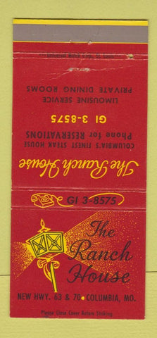 Matchbook Cover - Ranch House Columbia MO 30 Strike