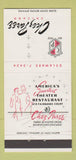 Matchbook Cover - Chez Paree Theater Restaurant Chicago IL 30 Strike
