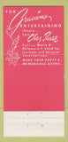 Matchbook Cover - Chez Paree Theater Restaurant Chicago IL 30 Strike