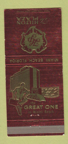 Matchbook Cover - Hilton Plaza Hotel Miami Beach FL WEAR 30 Strike