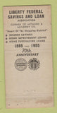 Matchbook Cover - Liberty Federal Savings Baltimore MD WEAR 30 Strike