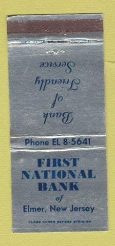 Matchbook Cover - First National Bank Elmer NJ WEAR 30 Strike