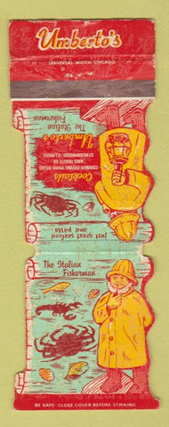 Matchbook Cover - Umberto's Restaurant Steamwood IL WORN Jewelite