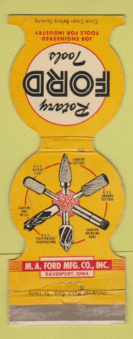 Matchbook Cover - Ford Rotary Tools Davenport IA WORN Jewelite