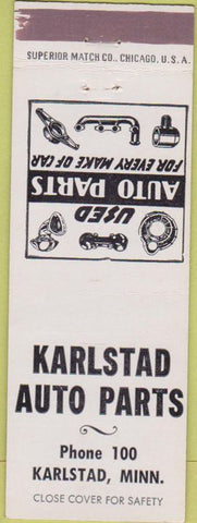 Matchbook Cover - Karlstad Auto Parts MN