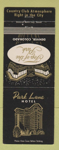 Matchbook Cover - Park Lane Hotel Denver Colorado