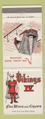 Matchbook Cover - Vikings IV Solvang CA  WEAR