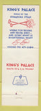 Matchbook Cover - King's Palace Lisle IL 1976