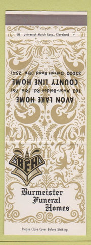 Matchbook Cover - Burmeister Funeral Homes Cleveland OH
