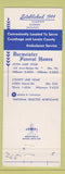 Matchbook Cover - Burmeister Funeral Homes Cleveland OH