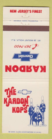 Matchbook Cover - Kardon Chevrolet Mount Holly NJ Jewel