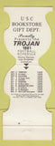 Matchbook Cover - USC Trojans Football 1981 Book Store