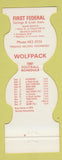 Matchbook Cover - NC State Wolfpack Football 1981 Bank