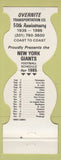 Matchbook Cover - New York Giants Football Overnite Trucking 1985