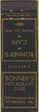 Matchbook Cover - Bonner's Restaurant Cafe Pittsburgh PA Merchants