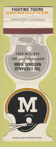 Matchbook Cover - Missouri Tigers Football Exchange Bank Jefferson cIty MO 1985