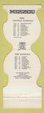 Matchbook Cover - Missouri Tigers Football Exchange Bank Jefferson cIty MO 1985