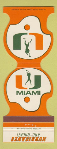 Matchbook Cover - Miami Hurricanes Football FL Universal Match