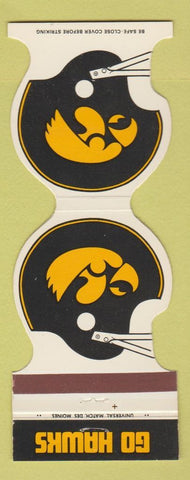 Matchbook Cover - Iowa Hawkeyes Football 1981 Climate Control Iowa City IA