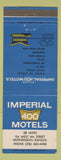 Matchbook Cover - Imperial 400 Motels Hutchinson KS