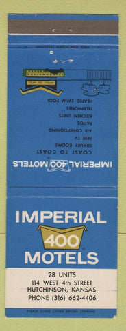 Matchbook Cover - Imperial 400 Motels Hutchinson KS