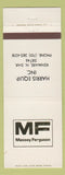 Matchbook Cover - Massey Ferguson Tractors Kenmare ND Harris Equipment