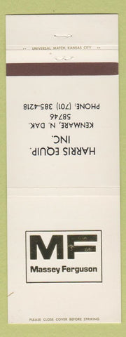 Matchbook Cover - Massey Ferguson Tractors Kenmare ND Harris Equipment