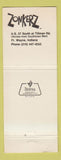 Matchbook Cover - Zonkerz Restaurant girlie Fort Wayne IN