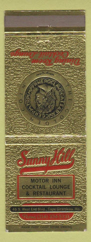 Matchbook Cover - Sunny Hill Motor Inn Restaurant Cape Girardeau MO
