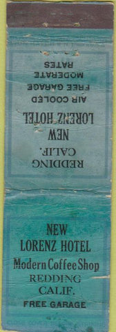 Matchbook Cover - New Lorenz Hotel Reading CA POOR 30's long