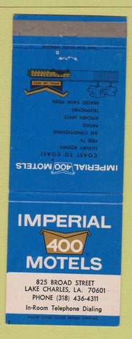 Matchbook Cover - Imperial 400 Motels Lake Charles LA